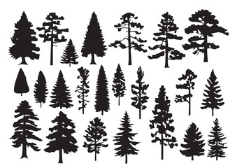 Obraz premium Silhouette trees collections. Vector illustration