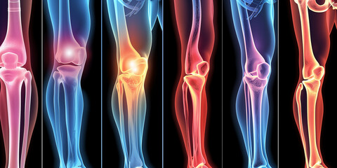 Naklejka premium Osteoarthritis, rheumatoide Arthritis, Knie- und Gelenkschmerzen, Gichtinfektion; Sehnenverletzung, verstauchte oder gezerrte Bänder, Knorpelrisse