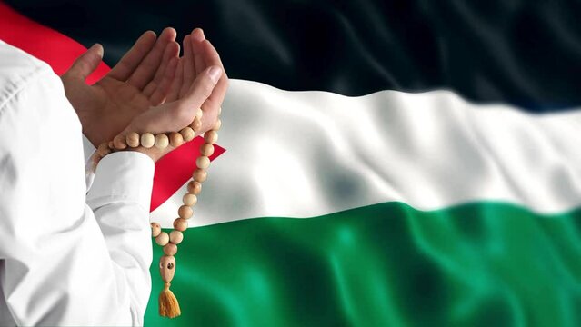 Pray for Palestine make dua Palestinian flag background