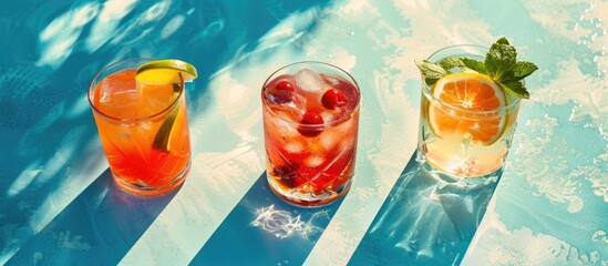 Three refreshing summer cocktails under the warm sun; icy cold beverages with a twist.