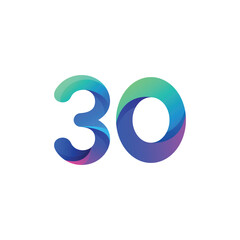 vector gradient number logo design