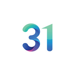 vector gradient number logo design