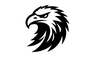 A Eagle head vector silhouette  illustration minimalist logo