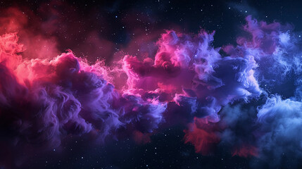 Fototapeta premium Spectacular cosmic cloud explosion within transparent square with black background. Colorful nebula and stars in space. Abstract digital art for wallpaper and creative design, Generative AI.