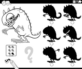 shadow game with cartoon monster or dragon coloring page © Igor Zakowski