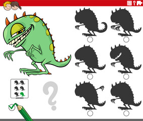 shadow game with cartoon monster or dragon fantasy character