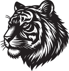 tiger head Silhouette vector