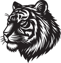 tiger head Silhouette vector