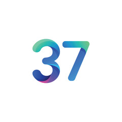 vector gradient number logo design