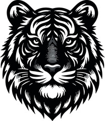tiger head Silhouette vector