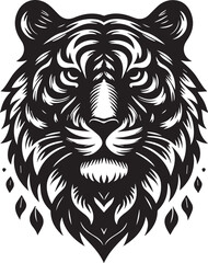 tiger head Silhouette vector