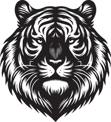 tiger head Silhouette vector