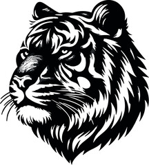 tiger head Silhouette vector