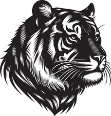 Obraz premium tiger head Silhouette vector