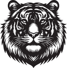 tiger head Silhouette vector
