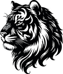 tiger head Silhouette vector
