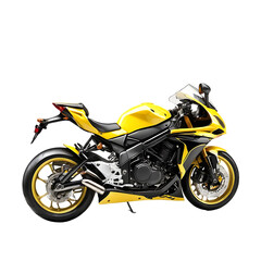 Obraz premium Yellow sport bike isolated on a transparent background