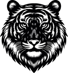 tiger head Silhouette vector