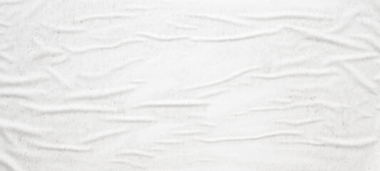 white crumpled and creased paper poster texture background