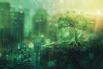 esg risk management concept sustainability and corporate responsibility digital illustration