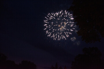 Colorful fireworks at night