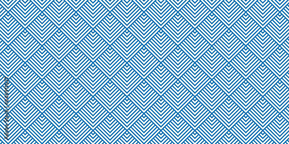 Sticker pattern with blue stripes diagonal line and overlapping pattern background.