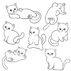 cartoon baby cat line