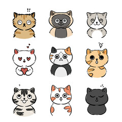 cartoon face of cats color