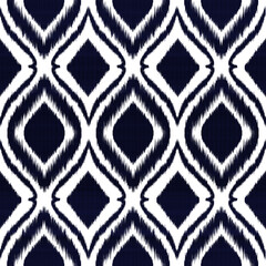 Ikat abstract ethnic art, Seamless pattern in tribal, folk embrodidery, and Mexican style.