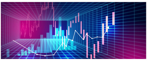 Investment finance chart, stock market business and exchange financial growth graph.