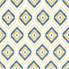 Ikat abstract ethnic art, Seamless pattern in tribal, folk embrodidery, and Mexican style.