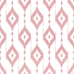 Ikat abstract ethnic art, Seamless pattern in tribal, folk embrodidery, and Mexican style.