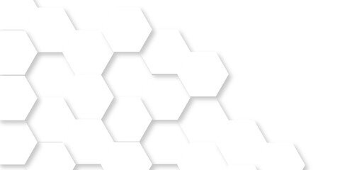 White Hexagonal Background. Luxury White Pattern. wallpaper Illustration. Futuristic abstract...