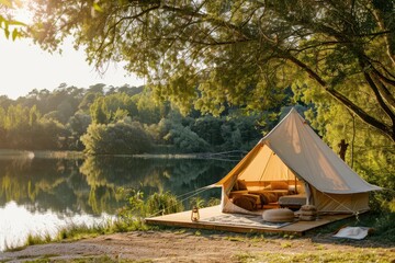 glamping luxurious glamorous camping in beautiful countryside outdoor adventure