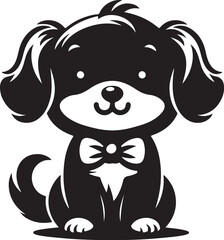 Cute Baby Dog Silhouettes Vector