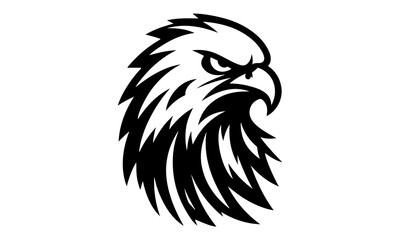 Vector silhouette  illustration Eagle head with minimalist logo