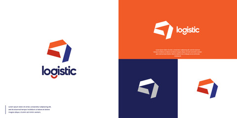 negative space arrow movement, logistics, express, logo design illustration.