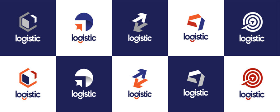logistics delivery logo collection, with abstract style, logo design illustration.