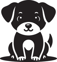 Cute Baby Dog Silhouettes Vector