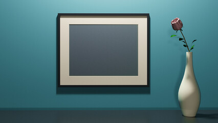 white vase on the shelf, 3d