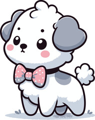 Cute Baby Dog Stickers Vector Art Illustrations