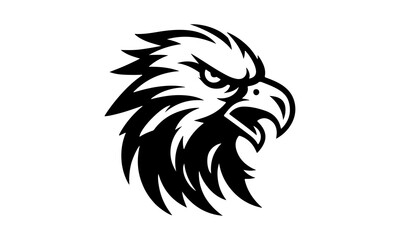 A Eagle head  minimalist logo with Vector silhouette  illustration