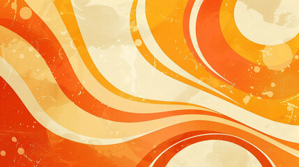 Orange and Beige retro groovy background presentation design