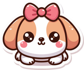 Cute Baby Dog Stickers Vector Art Illustrations