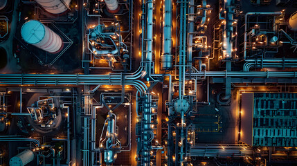 Oil refinery from oil industry area, aerial view