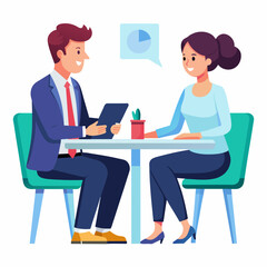  job interview conversation hr managers and employees vector illustration