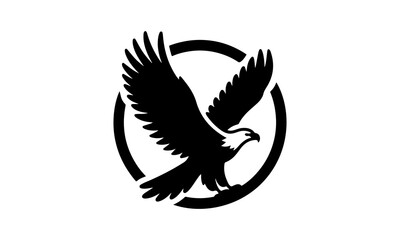 Minimalist logo A Eagle  with Vector silhouette  illustration