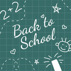 vector instagram template with outline elements for school card. vector illustration