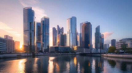 Fototapeta premium Parisian Skyline at Dusk