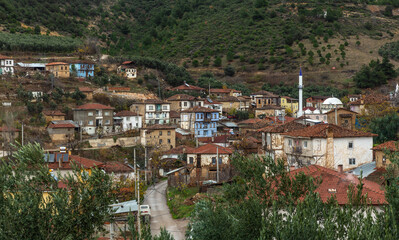 Obraz premium Adobe houses of cultural value in the villages of Bursa Iznik